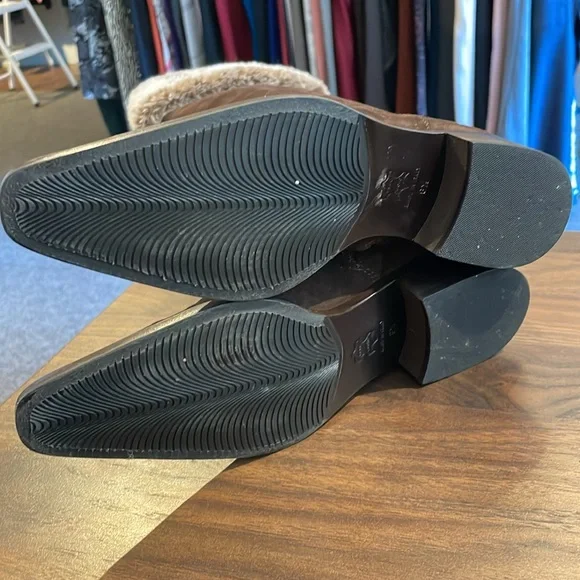 Aquatalia Italian Chocolate Suede tall boots with fur rare - Picture 6 of 8